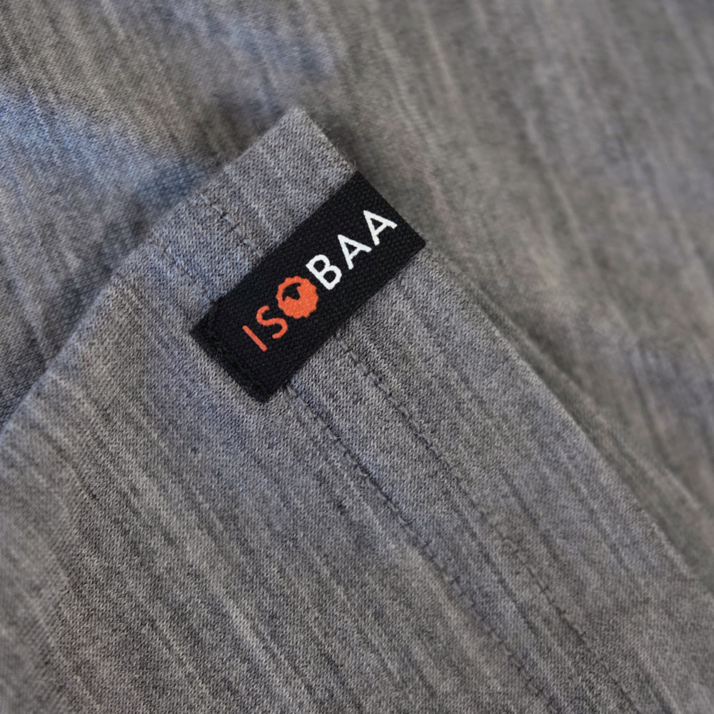 Isobaa Womens Merino 150 Sunset T-Shirt (Charcoal Melange/Black)