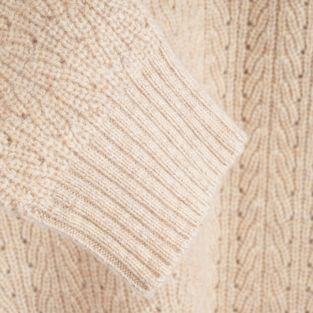 Femme Pull col rond en mérinos Clover (Oatmeal)