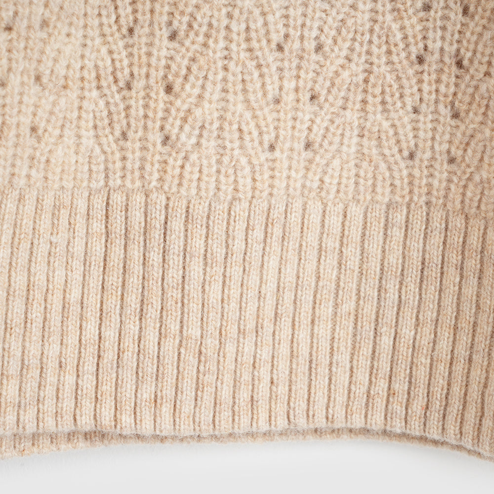 Femme Pull col rond en mérinos Clover (Oatmeal)