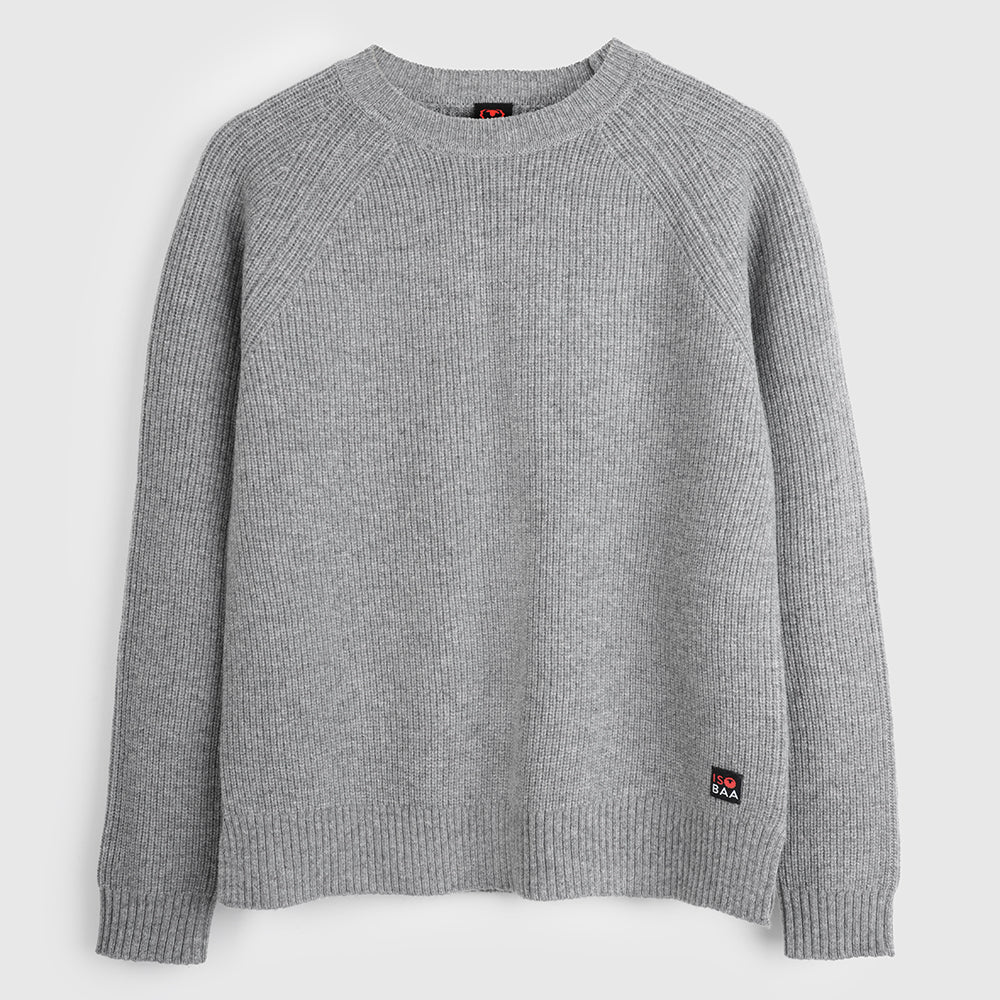 Femme Pull col rond en mérinos Herdwick (Heather)