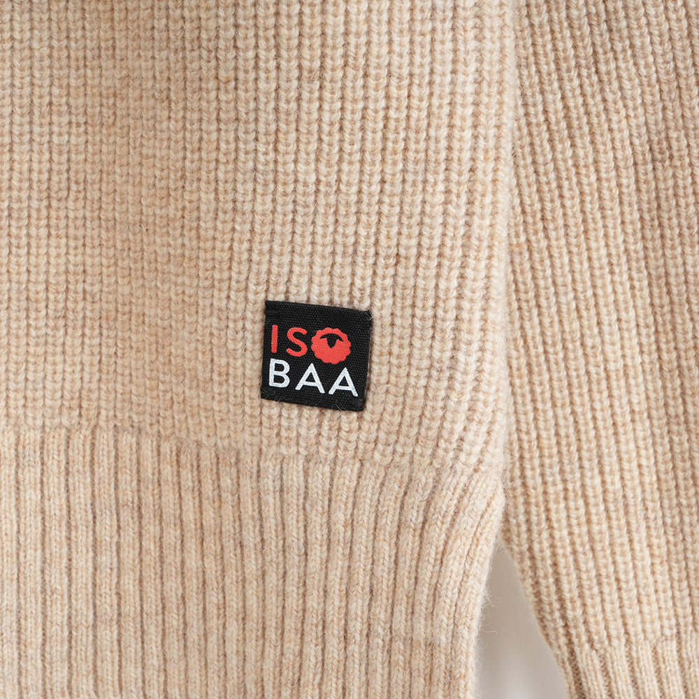 Femme Pull col rond en mérinos Herdwick (Oatmeal)