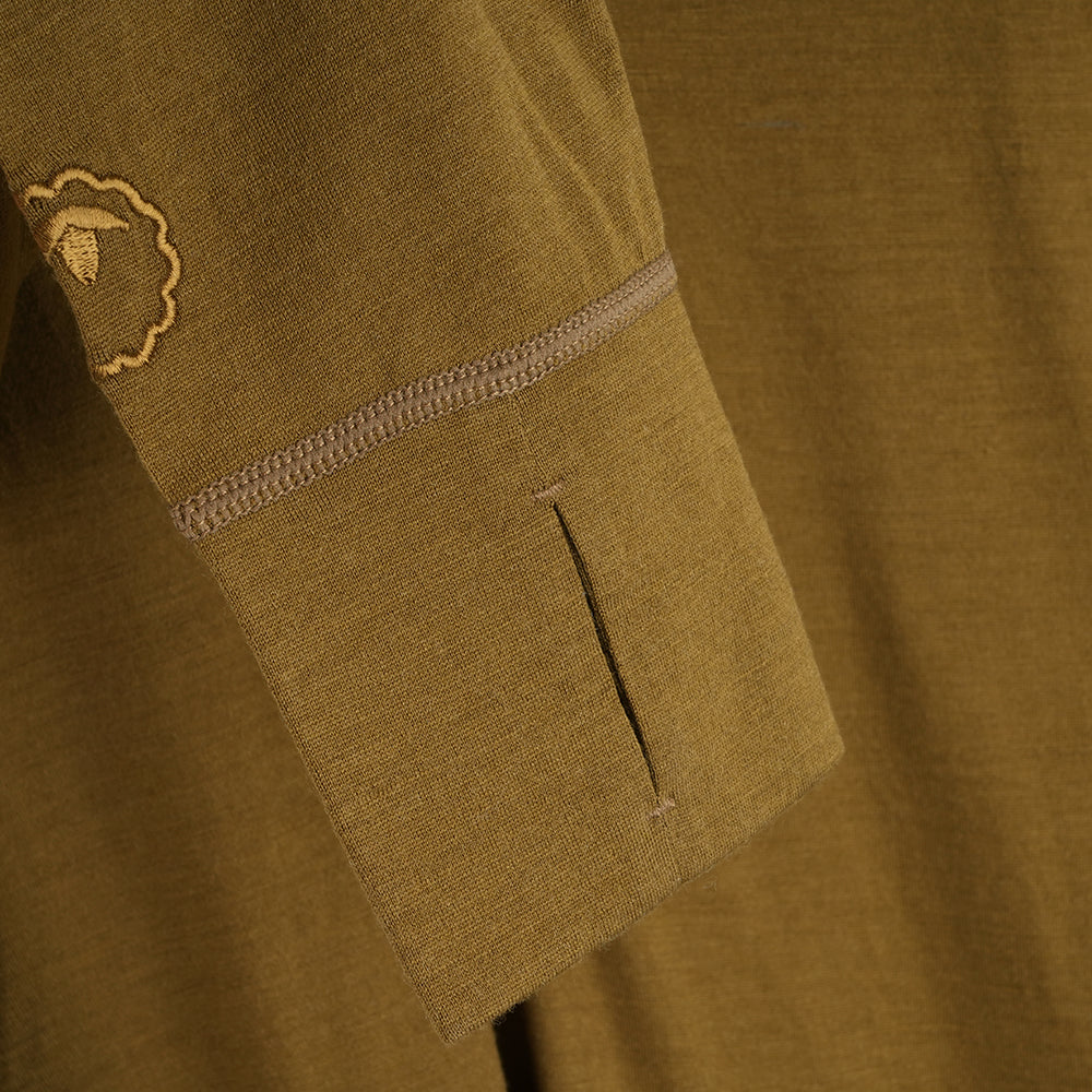Womens Merino 200 Zip Neck Hoodie (Dull Gold)