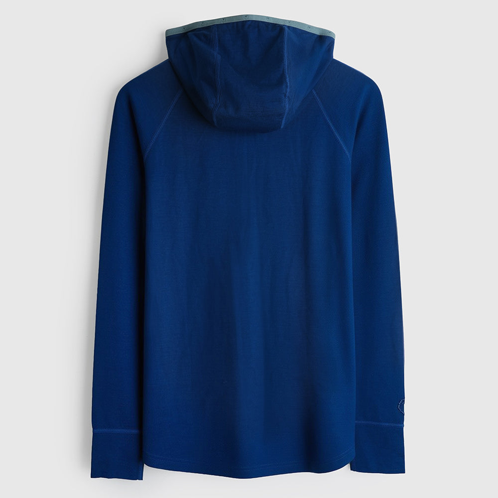 Womens Merino 200 Zip Neck Hoodie (Poseidon)