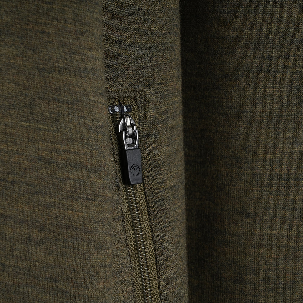 Womens Merino 260 Casual Hoodie (Dark Olive)