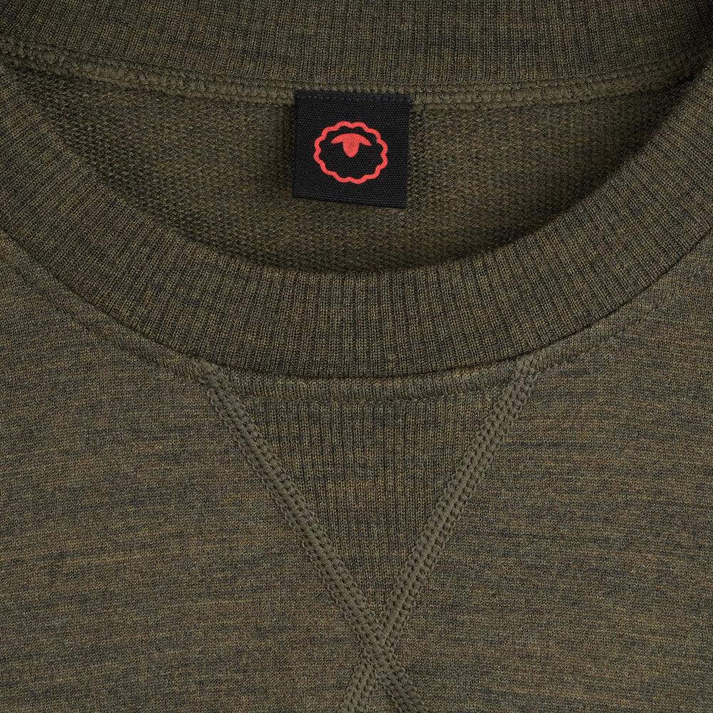 Womens Merino 260 Lounge Sweatshirt (Dark Olive)