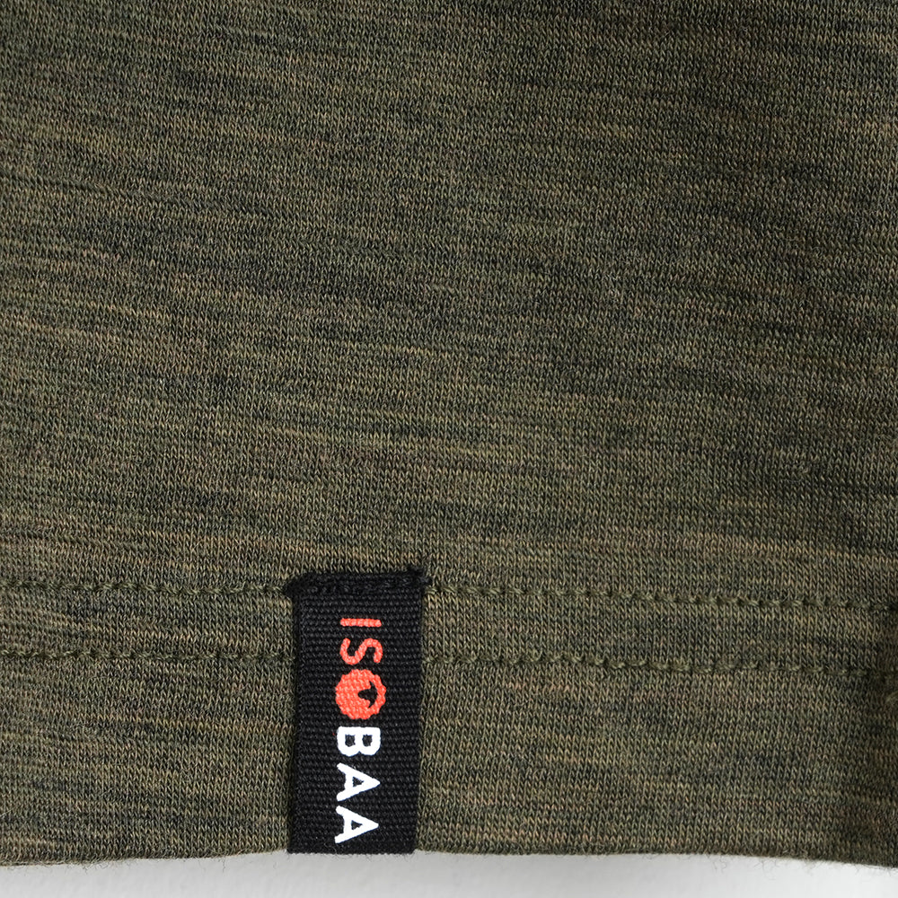 Womens Sketched Horizon Merino 150 LS Relaxed Tee (Dark Olive)