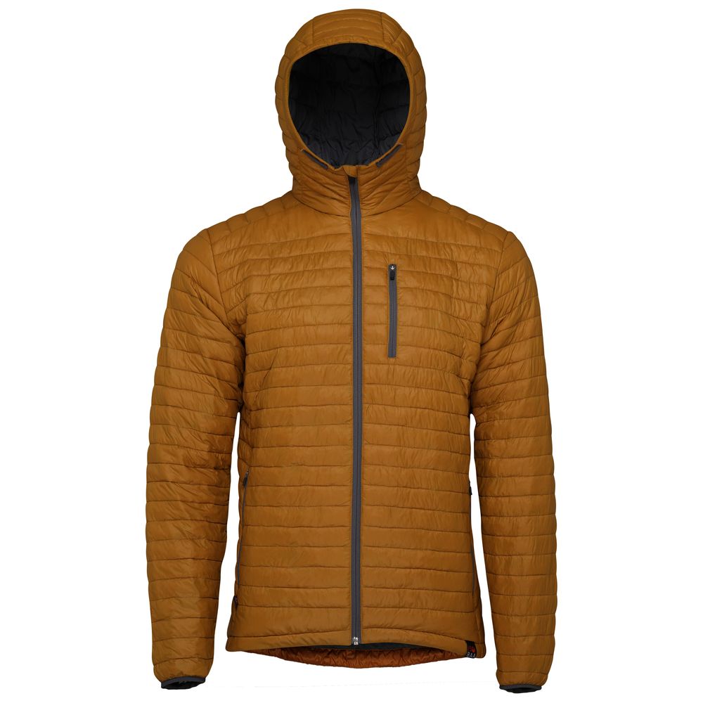 Isobaa | Mens Merino Wool Insulated Jacket (Mustard/Smoke) | Innovative and sustainable design with our Merino jacket.