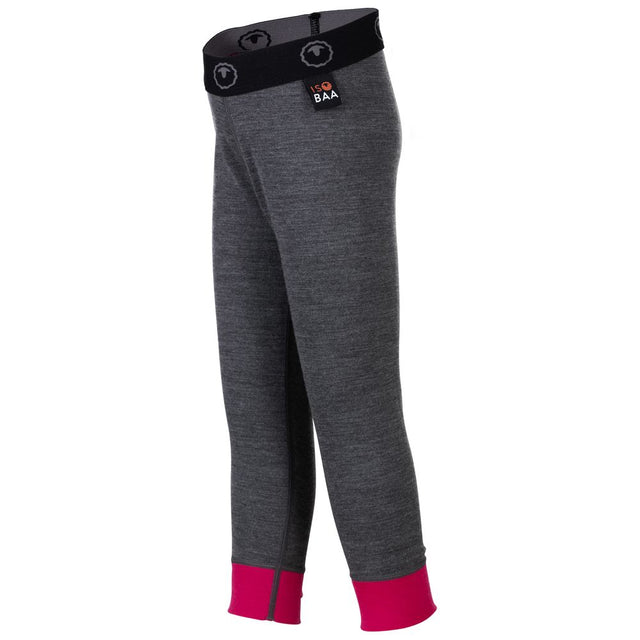 Isobaa | Kids Merino Blend 200 Leggings (Smoke/Fuchsia) | Gift all-day comfort and performance with Isobaa's Merino Wool tights.