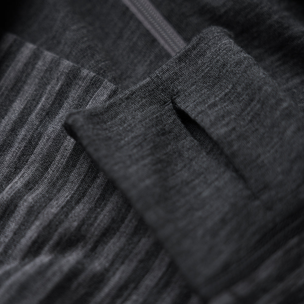 Isobaa | Mens Merino 200 Zip Neck Hoodie (Stripe Smoke/Charcoal) | The ultimate 200gm Merino wool hoodie.