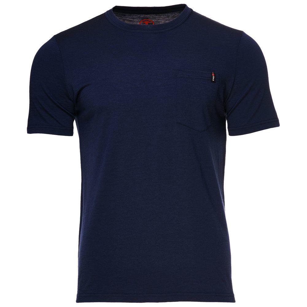 Isobaa | Mens Merino 150 Pocket Tee (Navy) | Gear up for outdoor adventure with Isobaa's superfine Merino Tee – a perfect blend of comfort, practicality, and sustainable design.