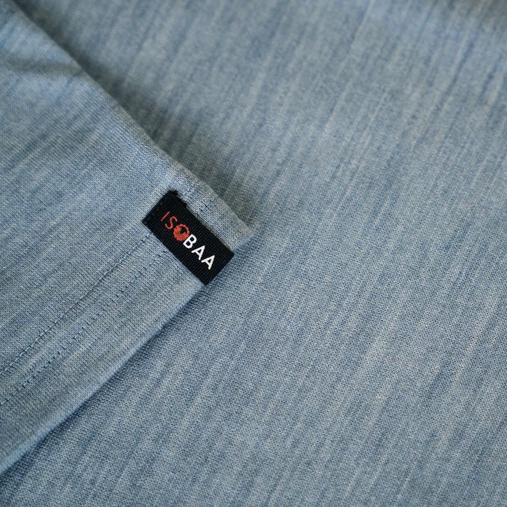 Isobaa | Mens Merino 150 V-Neck Tee (Sky) | Embark on new adventures with Isobaa's superfine Merino V-neck Tee.