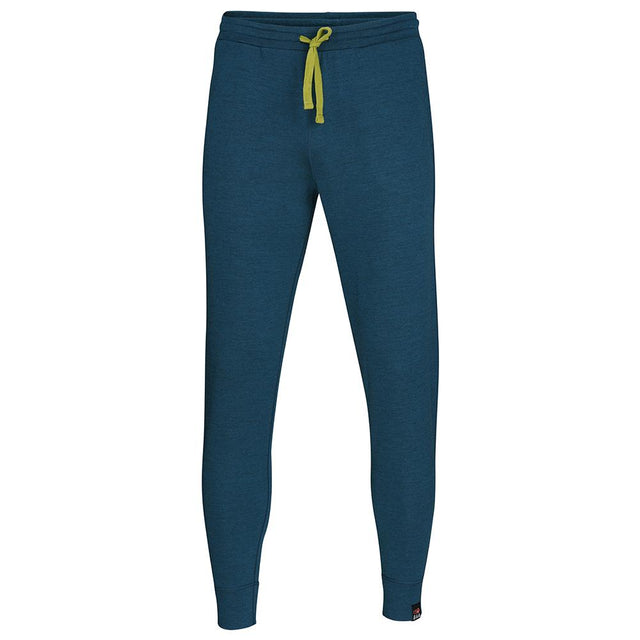 Isobaa | Mens Merino 260 Lounge Cuffed Joggers (Petrol/Lime) | Discover unparalleled comfort and versatility with our luxurious 260gm Merino wool lounge joggers.