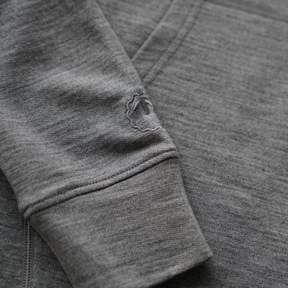 Isobaa | Mens Merino 260 Lounge Hoodie (Charcoal/Orange) | Experience the best in comfort and performance with our midweight 260gm Merino wool pullover hoodie.