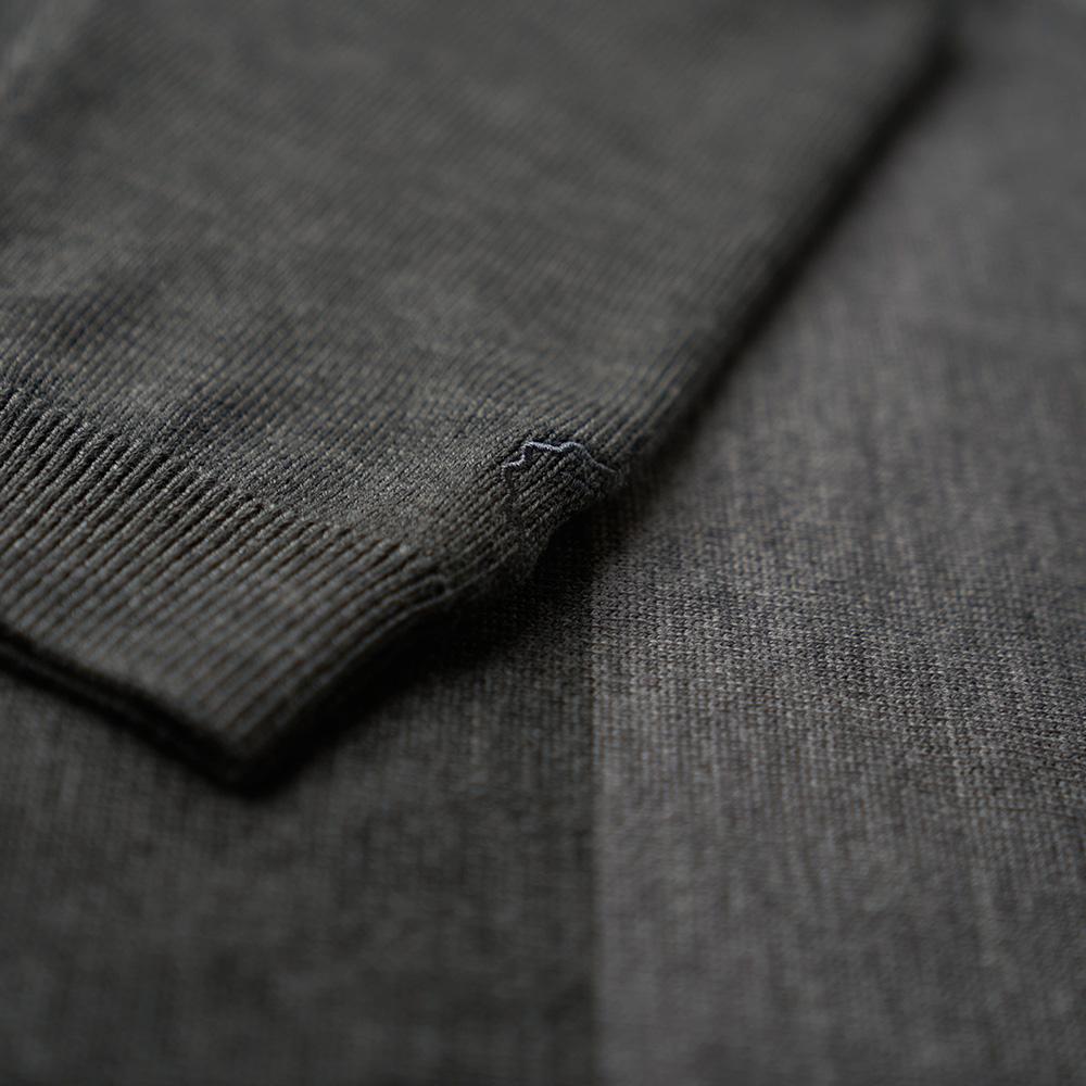 Isobaa | Mens Merino Block Stripe Sweater (Smoke/Grey/Charcoal) | Discover effortless style and exceptional comfort with our  extrafine 9-gauge Merino wool crew neck sweater.