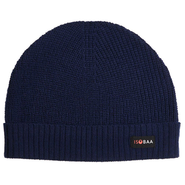 Isobaa | Merino Fisherman Beanie (Navy) | From mountain trails to city streets, our extra-fine Merino fisherman beanie delivers classic style and unmatched comfort.