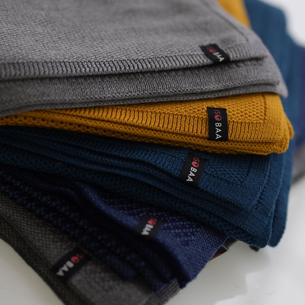Isobaa | Merino Honeycomb Shawl (Charcoal) | Chase away the chill in style with Isobaa's extra-fine Merino shawl.