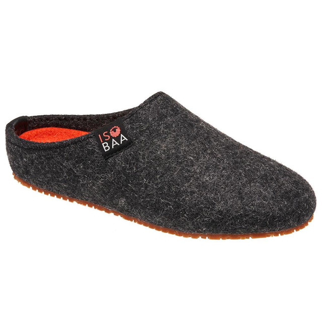 Isobaa | Merino Wool Blend Slippers (Smoke/Orange) | Comfort that lasts – Isobaa's Merino blend slippers are your companions for relaxation both indoors and out.