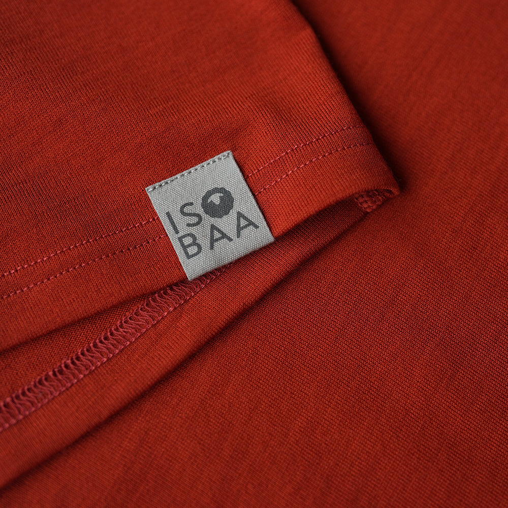 Isobaa | Womens IsoSoft 180 Short Sleeve Crew (Burnt Orange) | Performance-driven Merino short-sleeved top.