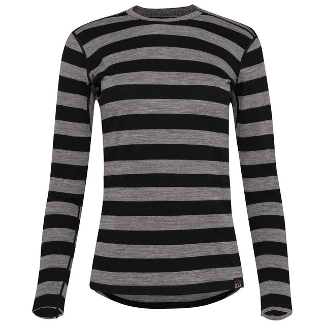 Isobaa | Womens Merino 180 Long Sleeve Crew (Black/Charcoal) | Get outdoors with the ultimate Merino wool long-sleeve top.