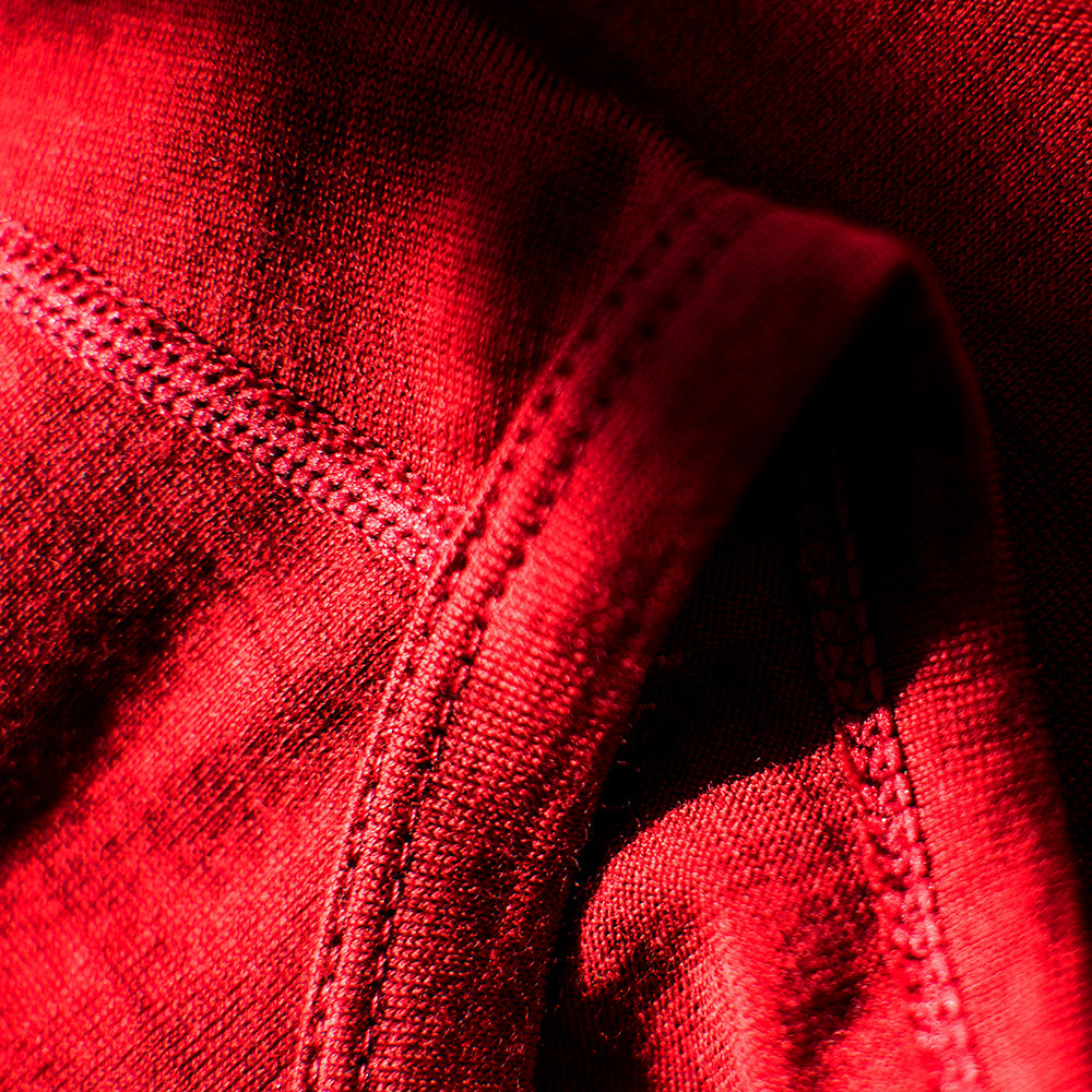 Isobaa | Womens Merino 150 Short Sleeve Crew (Red) | Gear up for performance and comfort with Isobaa's technical Merino short-sleeved top.